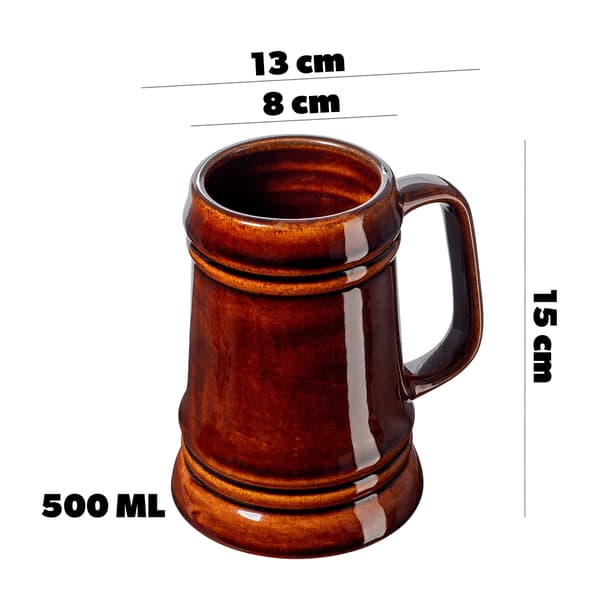 KADAX Ölmugg 500ml 0,5L Stengodsmuggar med handtag Set med 2 presenter