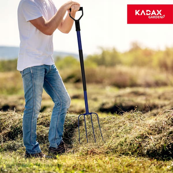 KADAX havegaffel 4-grenet metal til høkompost 130 cm