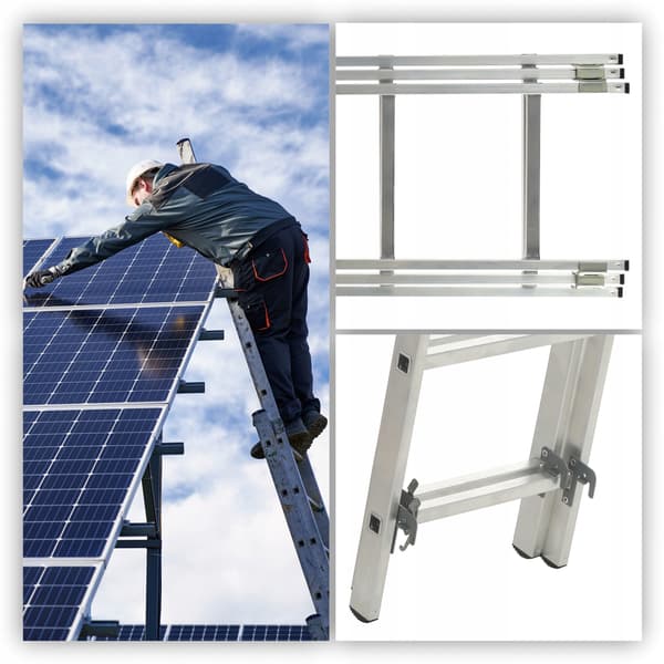 KADAX Aluminiumsstige Universal 3x6 Foldbar Dobbeltsidet Stærk + Krog