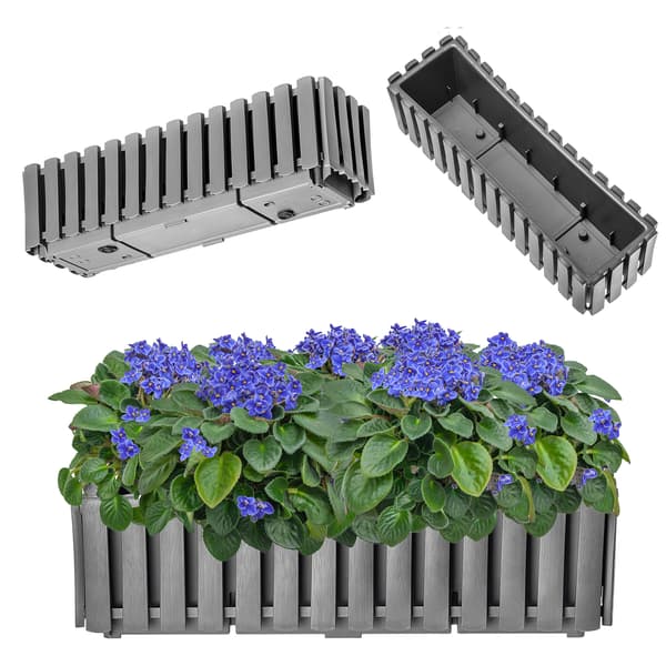 KADAX Balkonglåda Blomkruka 58x18x16,5 cm Grå Balkong