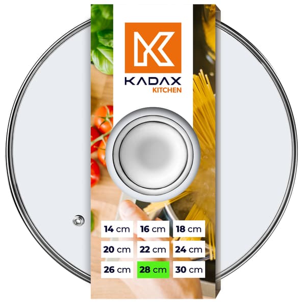 KADAX Gryde med glaslåg 28 cm universal varmebestandig