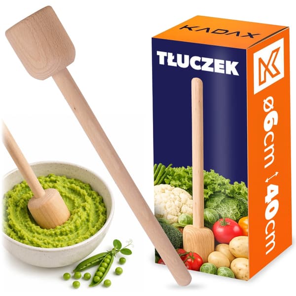 KADAX Jäsningskålsstötare i trä 40 cm