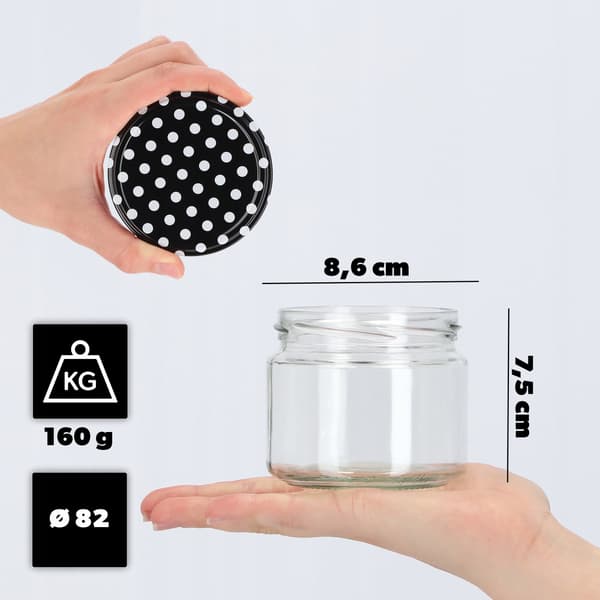 KADAX Sonka purkit 330ml 10kpl 82mm + kansi "Mustat herneet"