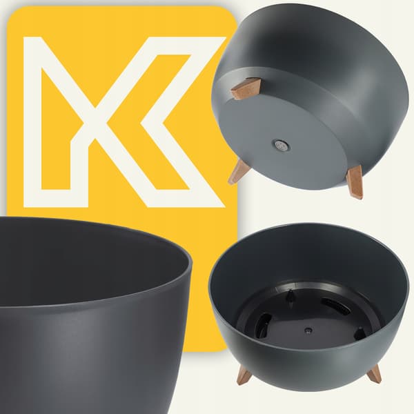 KADAX Urtepotte 47 cm Låg + Indsatsben Antracit