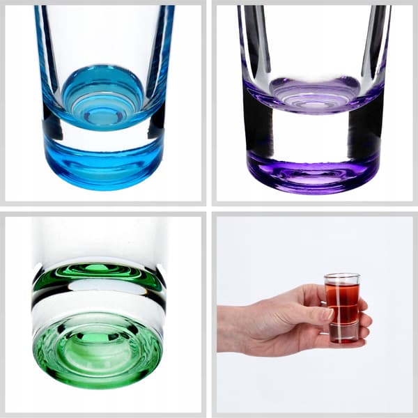 KADAX Shotglas til vodka, likører, 28 ml, farverigt sæt med 12, gave