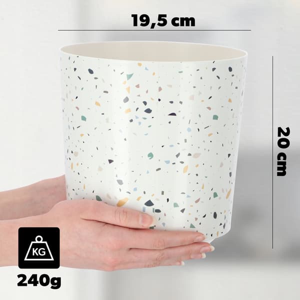 KADAX Urtepotte Plastik Urtepottedæksel til Rund Terrazzo Potte 19cm