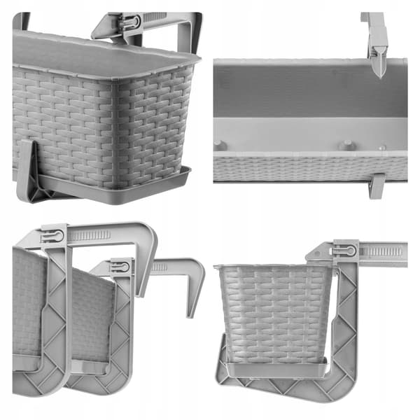 KADAX Balkonkasse 40 cm Urtepotteholdere 4 stk.