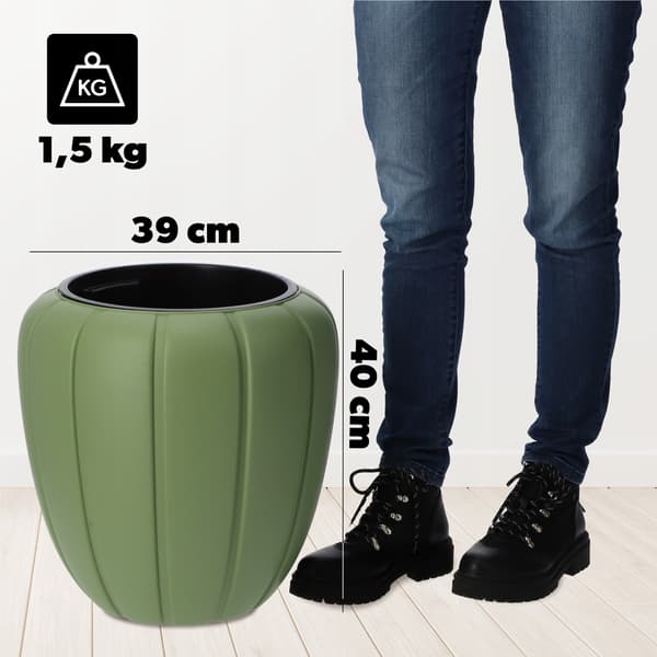 KADAX Høj havepotte + indsats Grøn 40 cm plastik