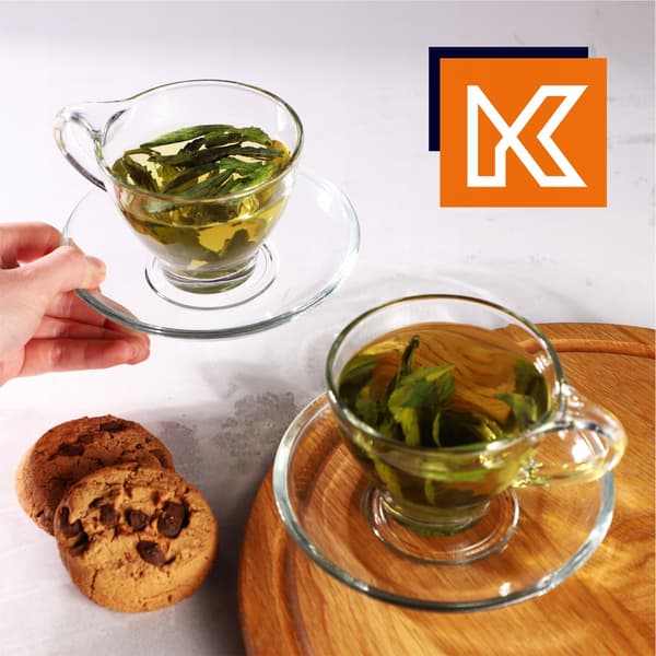 KADAX Kaffe- och tekoppset med fat 200 ml koppset 2 st