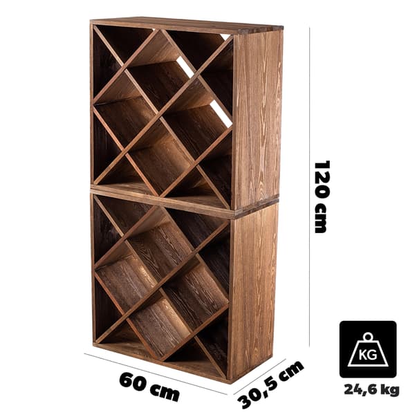 KADAX Vinställ i trä, 48 flaskor, alkoholskåp, 104 cm, set om 2