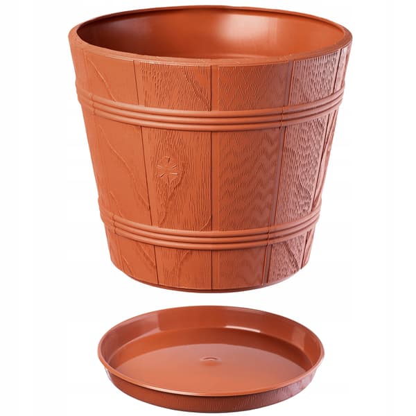 KADAX Urtepotte med Underkop Havepotte 26 cm Plastik Terrakotta