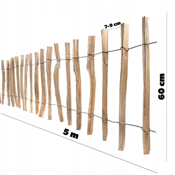KADAX Hasselnøddehegn Oprullbart Beskyttende Havehegn 500x60 7-9cm