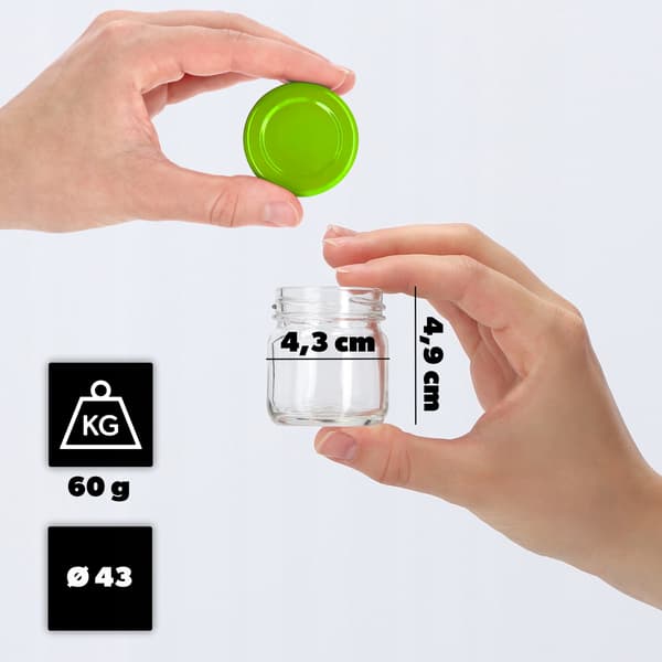 KADAX 10 stk. glaskrukke 40 ml til honning, krydderier, gave + låg
