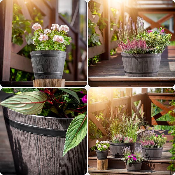 KADAX Urtepotte Stor Havepotte til Terrasse Blomster Dæk Urtepotte Rund 40cm
