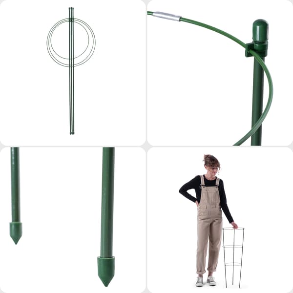 KADAX Ringstøtte til planter og blomster 75 cm metalstøtteringe 3 stk.