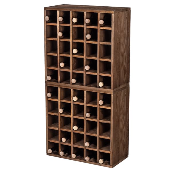 KADAX Vinställ i trä, 50 flaskor, alkoholskåp, 104 cm, set om 2