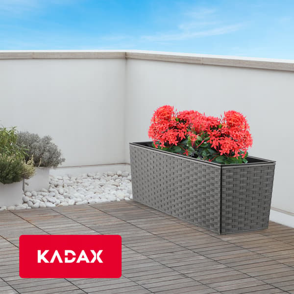 KADAX Urtepotte Balkonkasse med Indsats Blomsterstativ til Balustrade 19x56cm