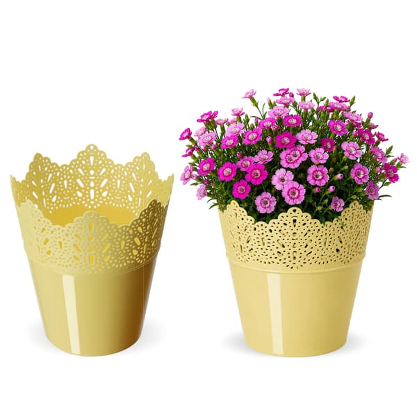 KADAX Blomkruka, Blomkruka, Lock, Hög, Plast, 16,5 cm, Gul