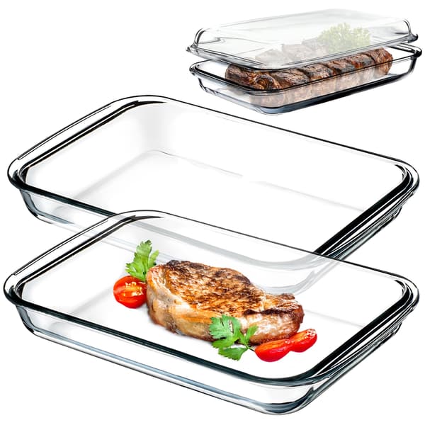 KADAX Rektangulär Ugnsform i Glas med Lock 2x3L 39x23cm