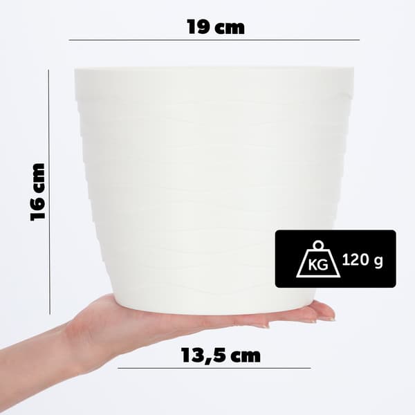 KADAX Urtepotte Plastikpotte til Blomster og Planter Hvid Rund 19 cm
