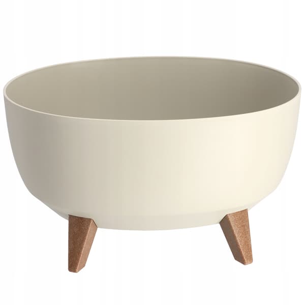 KADAX Blomkruka, Kruka, Lock, Ben, Insats, Blomställning, 40cm, Creme, Rund Skål
