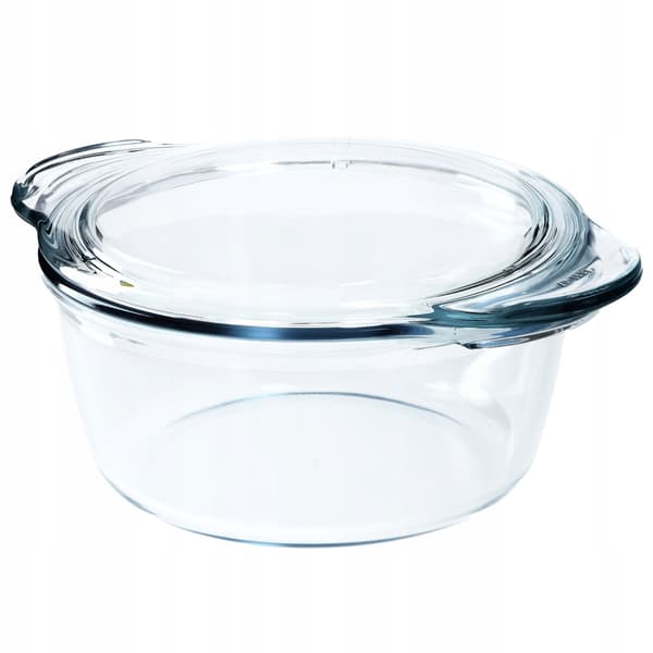 KADAX Liten ugnssäker form med lock 2,15 l rund glas