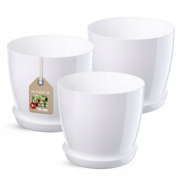 KADAX Blomkruka, Planter, Lock, 16 cm, Blomställning, Vit Plast, 3 st.