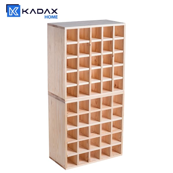 KADAX Vinställ i trä, 50 flaskor, alkoholskåp, 104 cm, set om 2