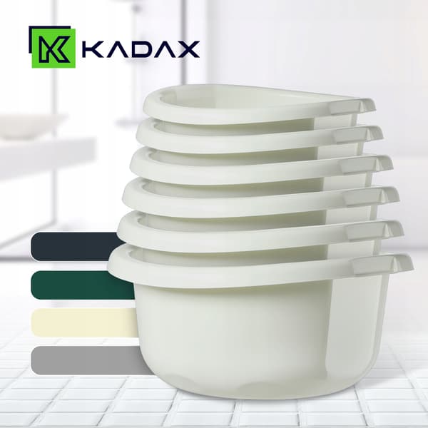 KADAX Plasttvättskål 5L Liten Rund Enfärgad Kräm