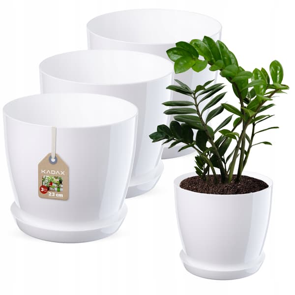 KADAX Blomkruka, Planter, Lock, 23 cm, Blomställning, Vit Plast, 3 st.