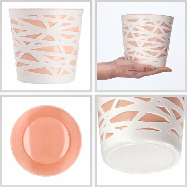 KADAX Urtepotte Plastik Lågindsats til Blomster og Planter 15 cm Beige
