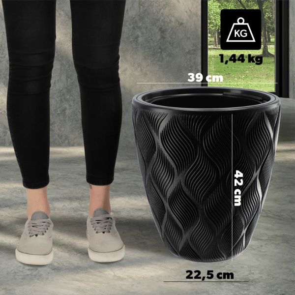 KADAX Blomkruka med insats 42 cm blomkruksskydd plast hög