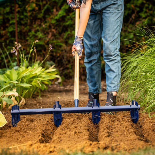 KADAX Trädgårdsmarkör för plantering och sådd, justerbar, 4 stift, stor, 80 cm, solid