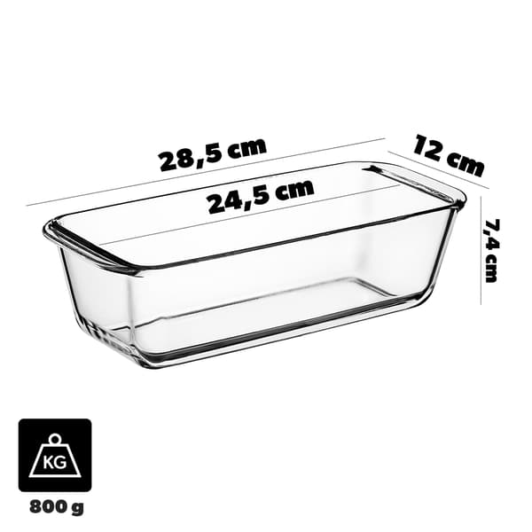 KADAX Glasform för bröd, ugnssäker form, 28,5 cm