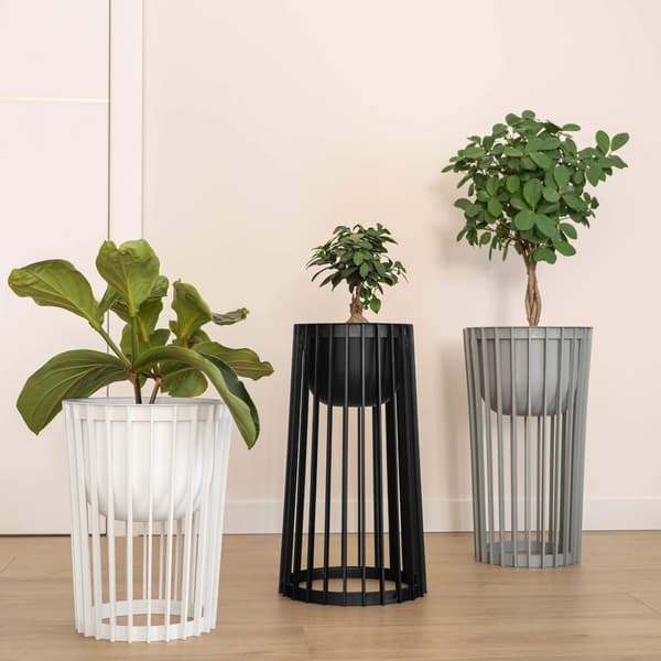 KADAX Loft Rund Urtepotteindsats til Blomsterbede, Sort 29 cm