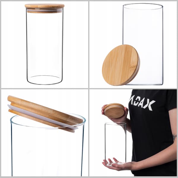 KADAX Matbehållare Glas Pasta Lösa Kryddor Med Lock Burk 1,4L