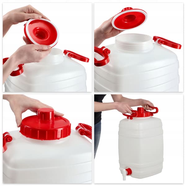 KADAX-dunk med hanetank, dunk til drikkevand og drikkevarer, 25 liter, certifikat