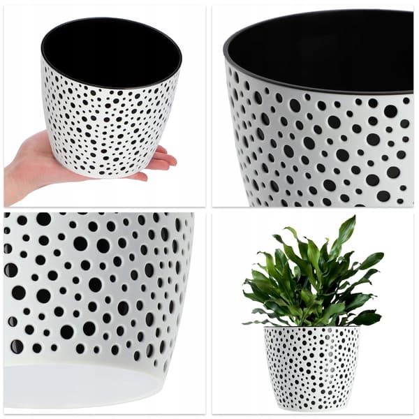 KADAX Urtepotte, Urtepotte, Rund Låg, Plastik Blomsterfod, 15cm, Sort