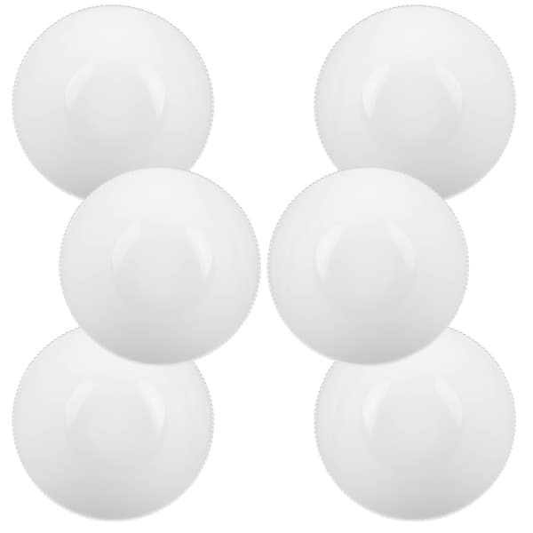 KADAX salatskål 20 cm glas til suppe, snacks, hvid, rillet, sæt med 6