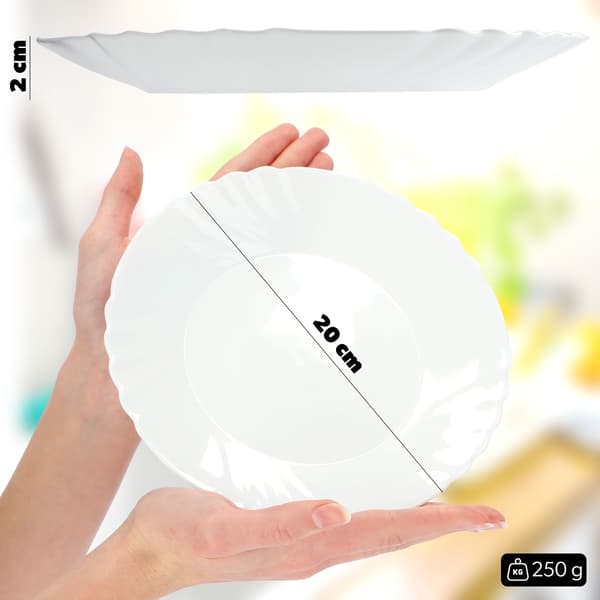 KADAX Desserttallrik 20 cm tallriksset 6 delar vita tallrikar