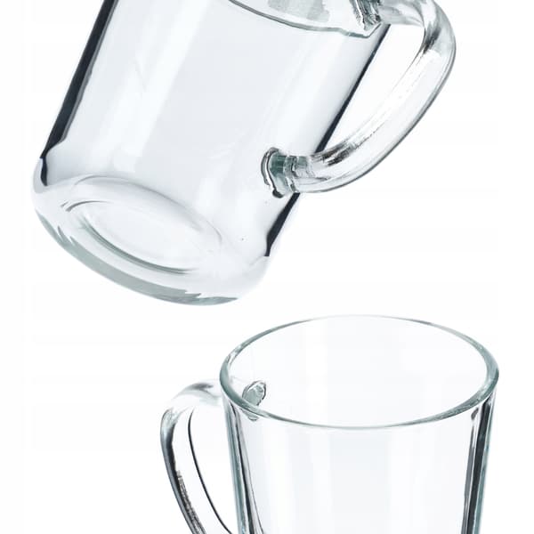 KADAX Kaffe- och teglas 410 ml glasmugg med handtag, set med 2 glas