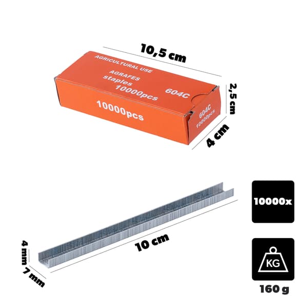 KADAX Niitit puutarha- ja taimitarhakäyttöön, 4 mm, 10000 kpl