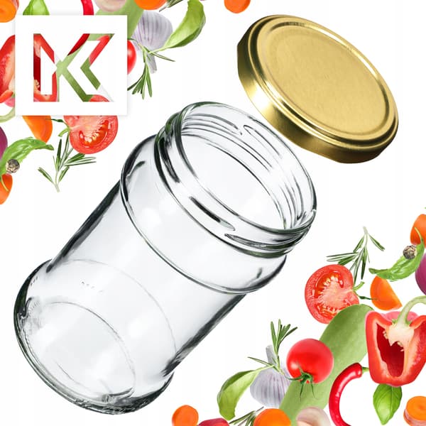 KADAX Seno muurauspurkit 315ml 50kpl 66mm + kultaiset kannet
