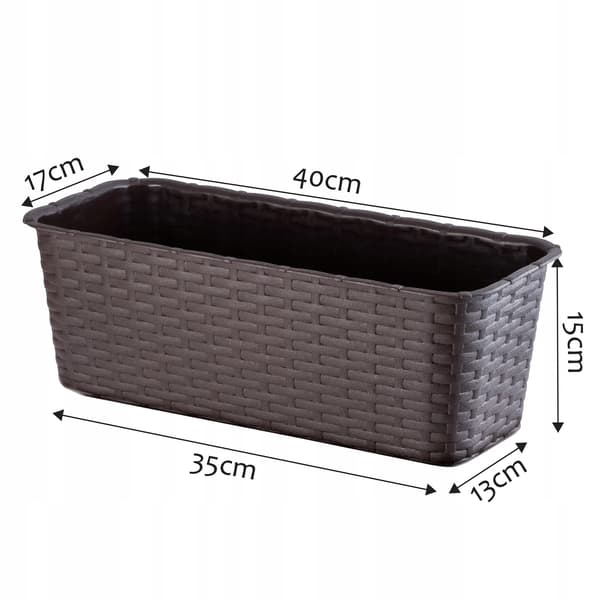 KADAX Balkonkasse 40 cm Urtepotte Urtepotte Balkon Brun