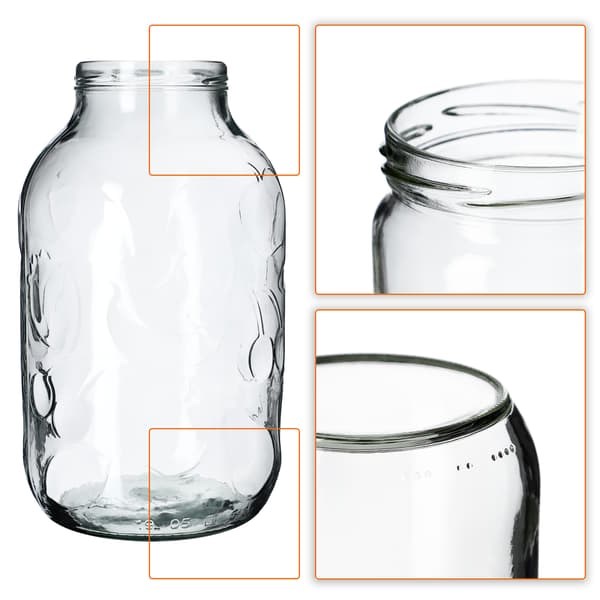 KADAX Glasburk 5L Gurka 5000ml + Kork Fi 100 Mönster