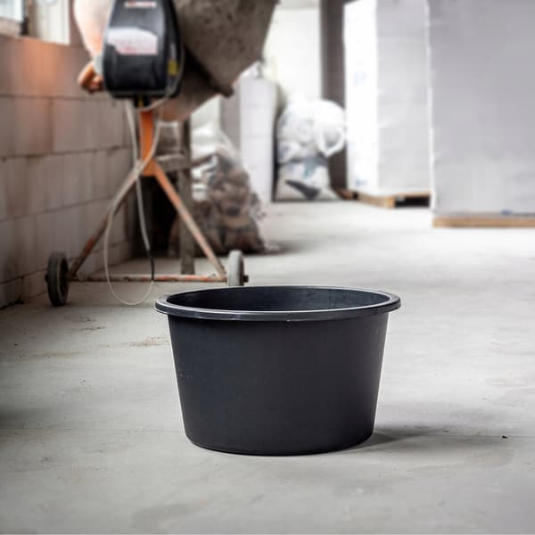 KADAX Byggcontainer 40L Rund murcontainer för murbruk, betong, stora Kajfos