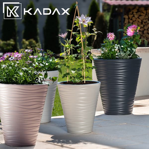 KADAX Urtepotte 40cm Låg med Indsats Urtepotte Beige Plastik