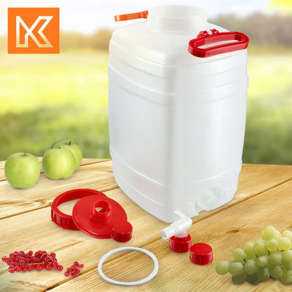 KADAX-behållare med kranbehållare för dricksvatten och drycker, 25 liter, certifikat