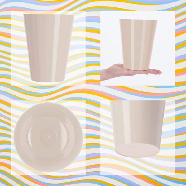 KADAX Urtepotteskjuler til Orkideer, Plastikplanter, Creme, 13 cm