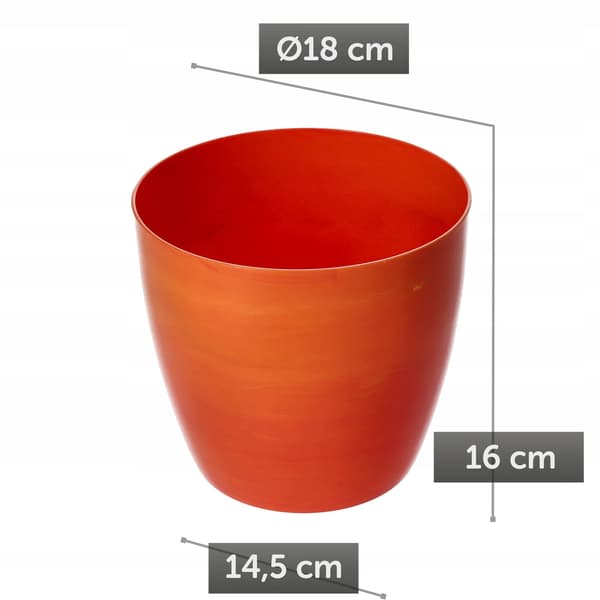 KADAX Urtepottedæksel 18cm Urtepotte til Blomster Orange Marmor Blomsterfod til Stue